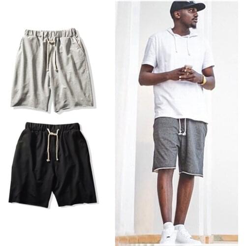 Casual Straight sports Shorts men summer Solid color Loose Elasticity bermuda Streetwear jogging men sweatpants