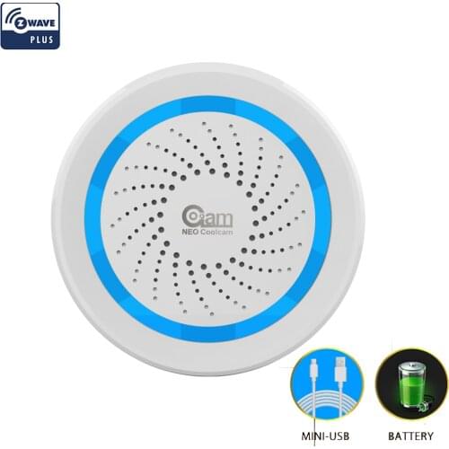 NEO Z-wave Plus USB Siren Alarm Sensor Wireless Home Automation Battery-Powered Also Can Be Charged With USB Siren Alarm Sensor