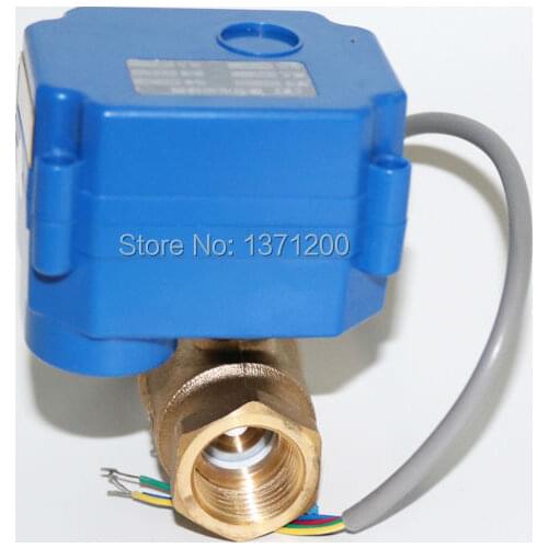 Brand New 1/2" DN15 DC12V Motorized Ball Valve , Brass Electric Ball Valve, CR-02 3 Wire Control