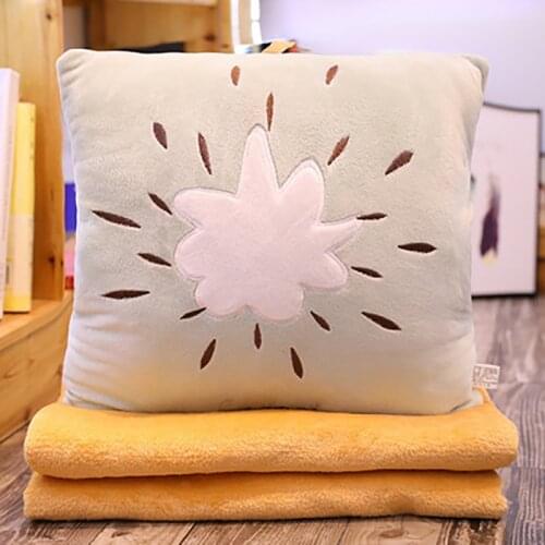 Super Soft Travel Blanket Throw Pillow 2 In 1Plush Airplane Blanket Warm Hands Throw Blankets For Bed Couch Living Room Home