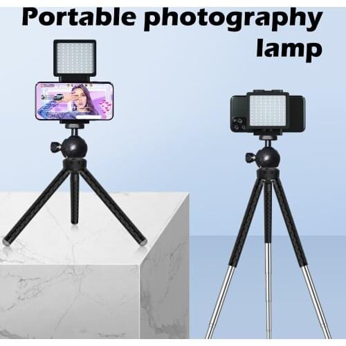 DOLED 3.5" LED Video Panel Light with 43" Tripod Stand Phone Holder for Photographic Lighting Outdoor Photography Live Stream
