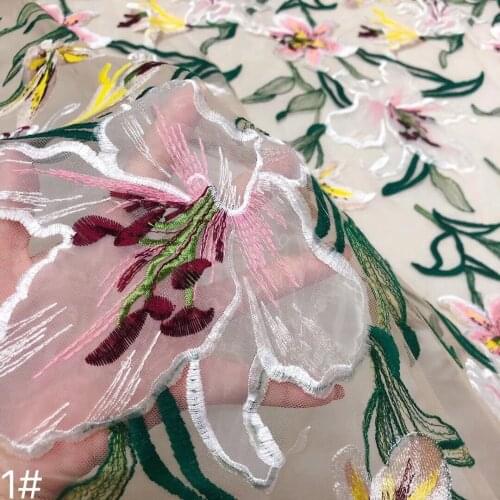 High Quality African Lace Fabric SYJ-688683 Embroidery French Tulle Wedding Party Dress Fabric