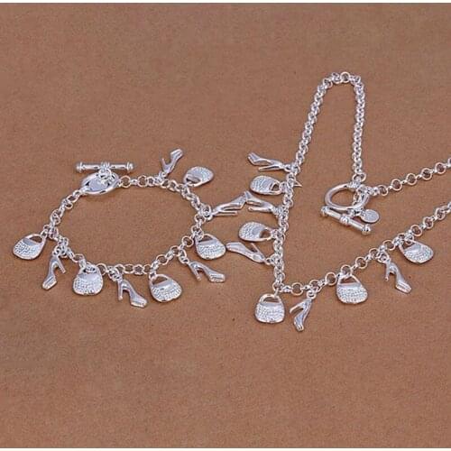 Silver plated jewelry sets, sterling-silver-jewelry jewelry set High Heels & Purse /KPPGZBGV 0
