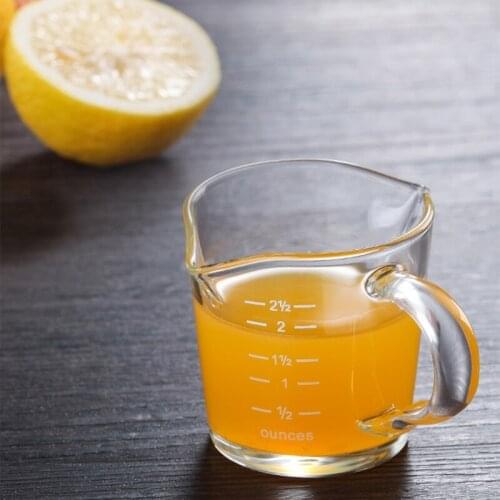 Heat-resistant glass measuring cup jigger for espresso coffee Double-mouthed ounce cup 70m-lSmall milk cup Breakfast Drinkware