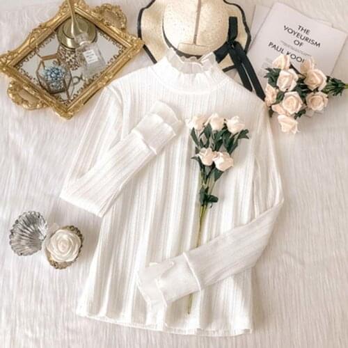 Women Blouses O-neck Blouses Autumn Winter Korean Slim Blouses Women Basic Tops Casual Soft Knit Blouses Soft Warm Jumper