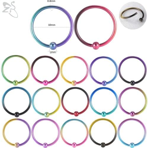 ZS 1 PC 17 Style Mixed Color Nose Rings 20G Twisted Nose Piercing Stainless Steel Septum Lip Labret Eyebrow Piercings Jewelry