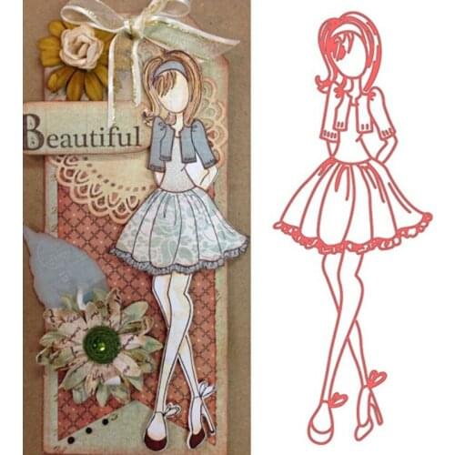 1PC Lovely Girl Shape Metal Cutting Dies Stencil Embossing Scrapbooking Photo Album Decor Paper Card Making Crafts