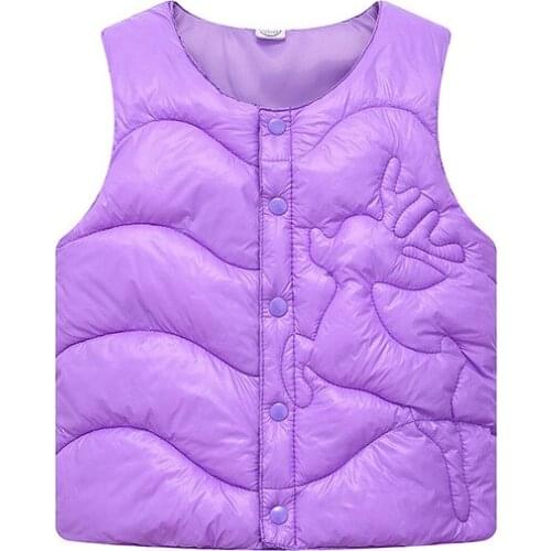 2021 Childrens Vest Autumn and Winter Boys Cartoon Thicken Warm Western-style Vest Girls Cotton Jacket Vest Jacket 2-6Y