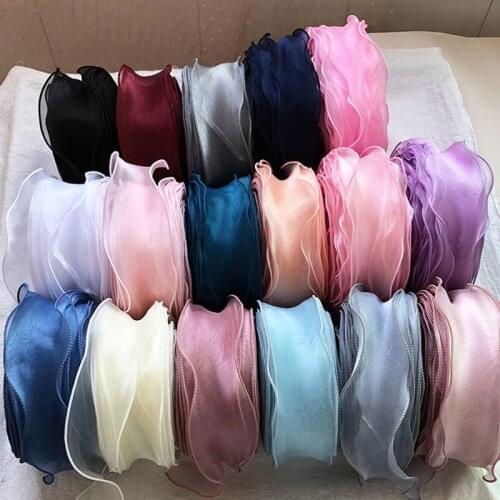5.5cm*35M Wavy mesh Tulle for diy handmade bowknot Organza Birthday Decoration Wedding Decor Party Supplies