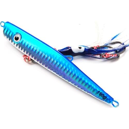 5PCS Blue Deep sea Fishing Swim squid Bass Rubber Jig Jigging Spinner bait Lure 150g