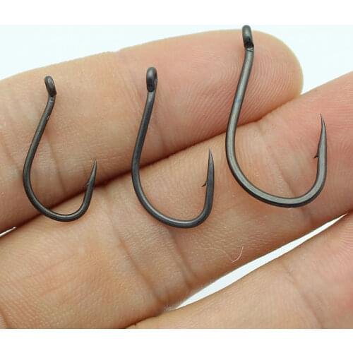 50PCS carp fishing hook fixture head barbed carp hook very shape bent fish hook for carp fishing accessories hair rig hook bait