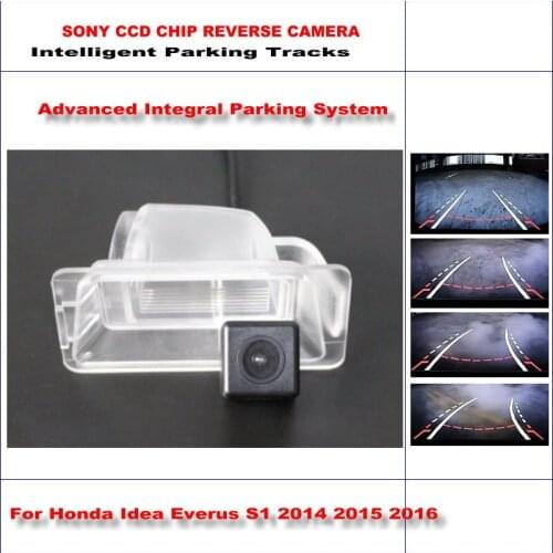Car Backup Rear Reverse Camera For Honda Idea Everus S1 2014 2015 2016 HD Intelligent Parking Tracks CAM