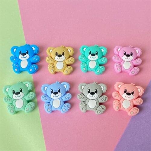 10pcs Cartoon mini bear Silicone Beads DIY Cute Teething Toys Silicone Baby Teether beads