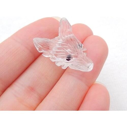 Sale 1Pcs Natural White Quartz Handmade Wolf Head Pendant Animal Necklace Fashion Jewelry Gift 26x17x9mm 4g