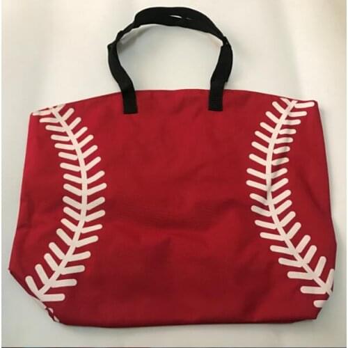 Stock black white Blanks Cotton Canvas Softball Tote Bags Baseball Bag Football Bags Soccer ball Bag with Hasps Closure Sports B