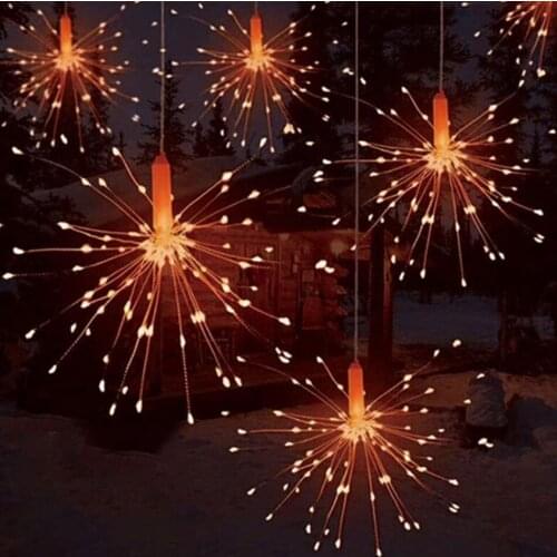 Decorative Lanpscape Light LED Copper Wire Firework Light One For Four USB Remote Control Warm Light/White Light/ Color