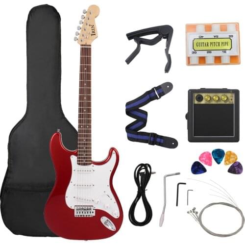 39 Inch ST Electric Guitar 6 String 21 Frets Basswood Body Electric Guitar With Speaker Necessary Guitar Parts & Accessories