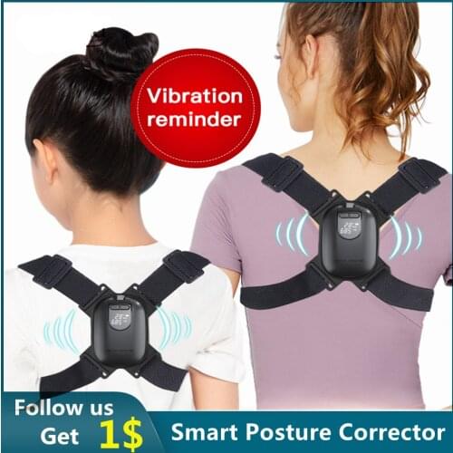 Electric Intelligent Back Posture Corrector Belt Spine Waist Brace Support Postural Trainer Vibrate Reminder for kid Adult