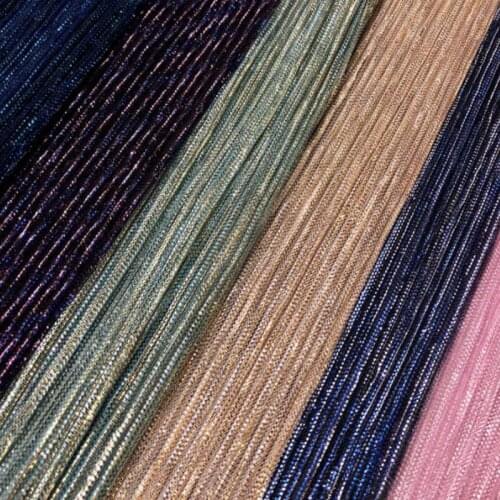 Crushed Shimmer Fabric For Dress Party Skirt Pleated Magic Color Thin Material Summer Fashion
