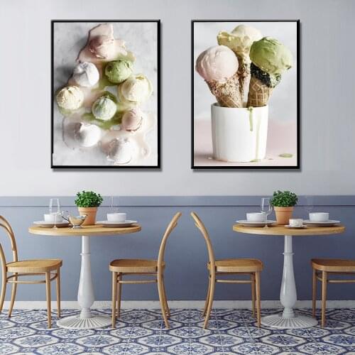 Canvas Painting Nordic Delicious Ice Cream Posters Prints Wall Pictures For Kitchen Baking Coffee Shop Wall Art Home Decoration