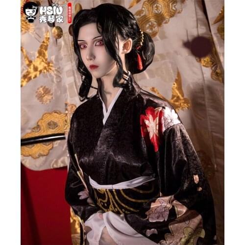 HSIU Kibutsuji Muzan Female appearance clothing Anime Cosplay Wig Demon Slayer: Kimetsu no Yaib Japanese style kimono