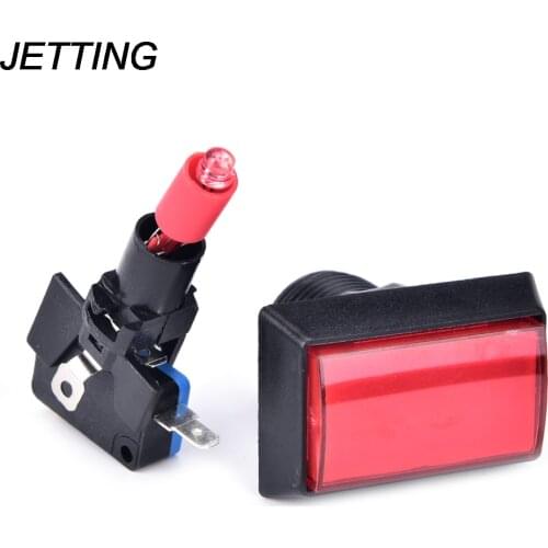 HOT Hot Sale 1Pc game machine Rectangle Arcade Button with led lamp illuminated 5 Colors