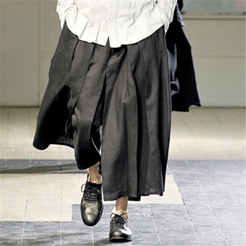 27-44 Big yards mens trousers Male culottes male wide leg fluid boot cut casual pants plus size The singers clothing