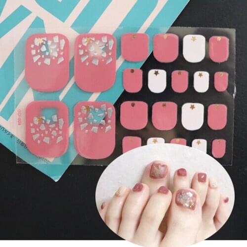 22tips/sheet Full Cover Nail Stickers Wraps Decoration DIY for Beauty Art Decals Plain Self Adhesive Sticker