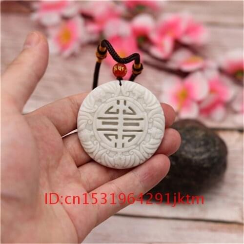Necklace Men Pendant Jewelry Charm Chinese Fashion Women White Amulet Accessories Five Gifts Jade for Natural Bats Carved