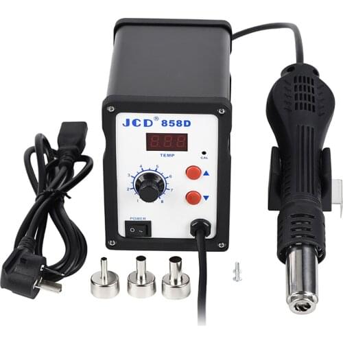 Hot Air Gun 858D SMD Mobile Phone Repair Tool 700W BGA Rework Station Digital Display Welding Repair Tool 110V/220V Adjustable