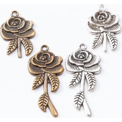 9/12pcs Vintage Ancient flower zinc alloy charms pendant suitable for DIY Bracelet Necklace metal jewelry accessories 7426-7428