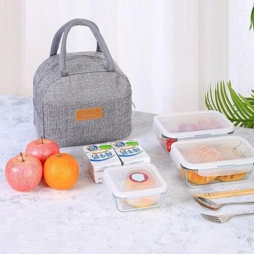 Portable Zipper Thermal Lunch Bags For Women Convenient Lunch Box Bag Lunch Box And Thermal Insulation Bag For Office Workers