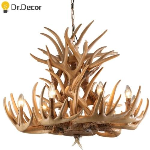Post-modern Antler Ceiling Chandeliers Lamp Living Room Bedroom LED Chandelier Lighting LOFT Decor Kitchen Resin Hanging Lamps