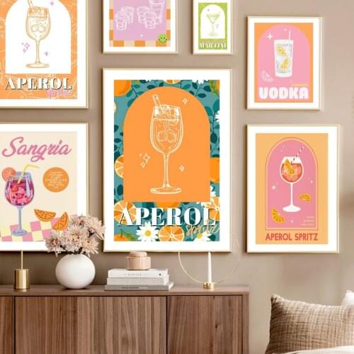 Nordic Posters And Prints Martini Aperitif Gin Tequila Vodka Cocktail Wall Art Canvas Painting Decor Pictures For Living Room