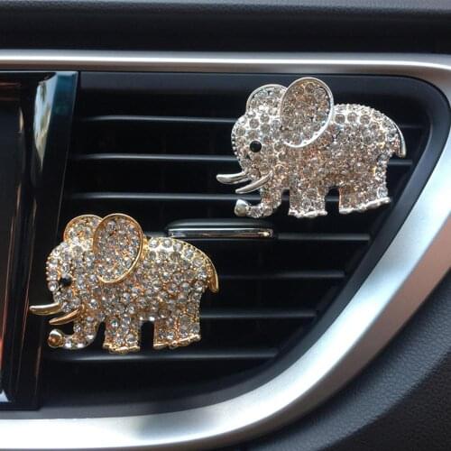 Bling Car Accessories Aroma Vent Clip Car Smell Car Perfume Air freshener In Car Ornaments Diamond Elephant Auto Interior Decor