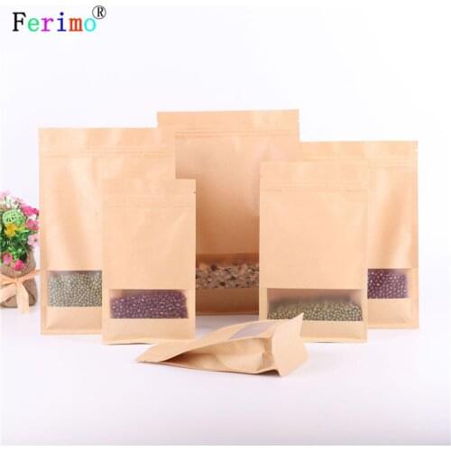 100pcs Nuts roasted bags, frosted windows, eight sides sealed paper bags, self sealed bags, dried fruits, candy, biscuits, bags