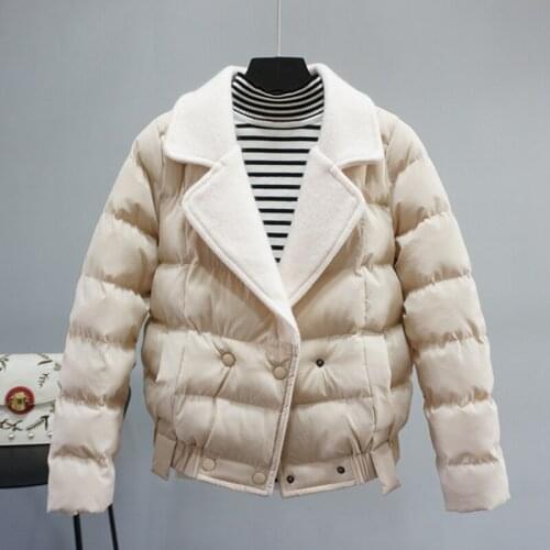 Mujer Parkas New Thick Womens Down Cotton Jackets Feminine Fashion Winter Warm Coat Office Ladies Clothing LW77244