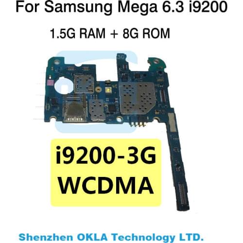 1pcs For Samsung Galaxy Mega 6.3 GT i9200 WCDMA 1.5 GB RAM 8GB ROM Mainboard Motherboard Logic Board Replacement used original