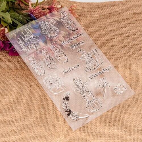 13x21rabbit Transparent sealTransparentClear Silicone Stamp/Seal forDIYscrapbooking/photo album Decorative card making