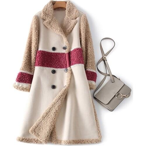 2021 fashion ladies plus size winter new double-breasted coat suede composite particle velvet coat jacket women s138