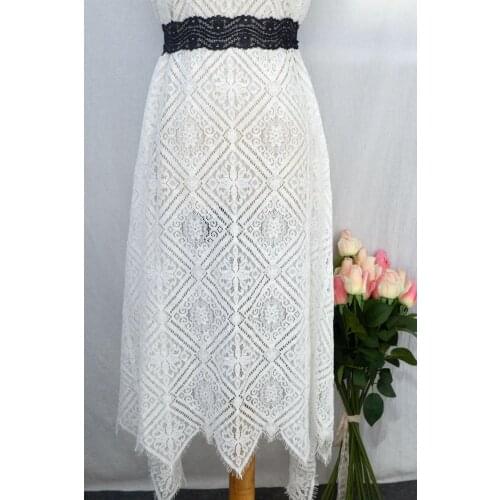3M/Lot Eyelash Lace Fabric DIY Formal Dress Tablecloth High-Grade Fabric White Black 150CM Wedding Accessories