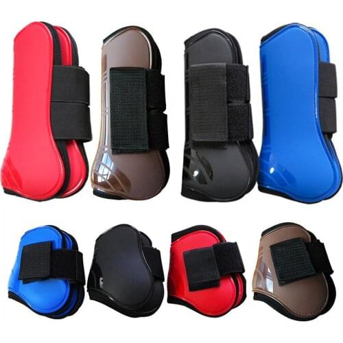4PCS/Set Horse Guard Tendon Horse Guard Fetlock 4 Colors PU Durable Riding Equestrian Horse Racing Jump Horse Leg Guardat