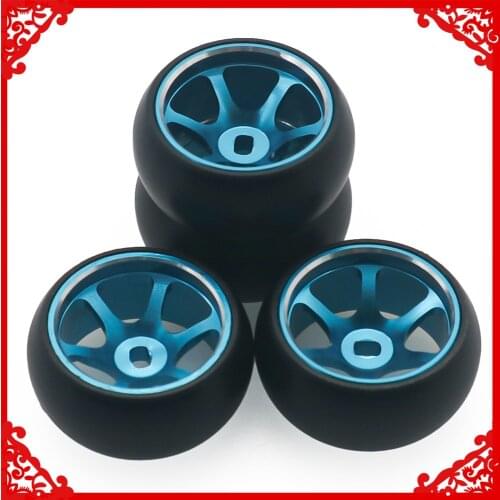 4x alloy rim wheel 6 spoke drift tire for rc hobby model car 1/28 Wltoys K969 K989 P929 drift rally big foot kyosho mini-Z Q D