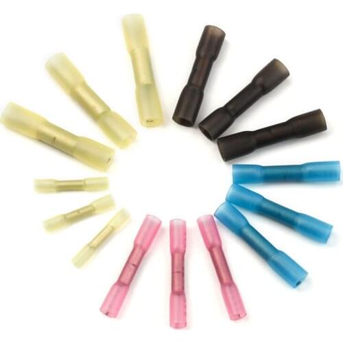 5Sizes 200Pcs Thicken Wire Heat Shrink Butt Splice Connectors Solder Sleeve Cable Splice Crimp Terminals AWG 22-10 Kit