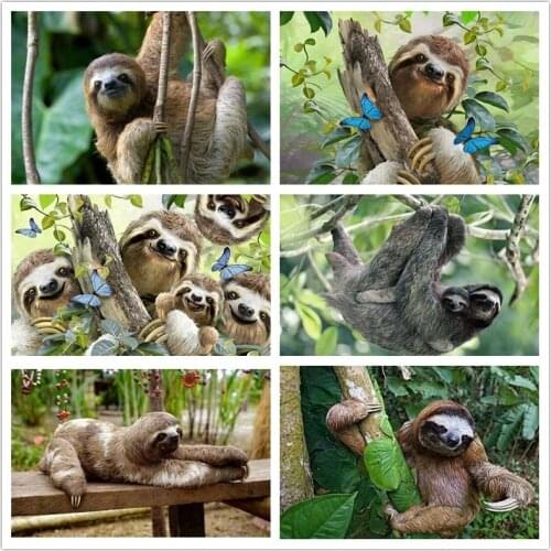 5D Diy Diamond Painting Animal Sloth Full Square/round Diamond Embroidery Gift Diamond Mosaic Wall Art Pictures Home Decoration