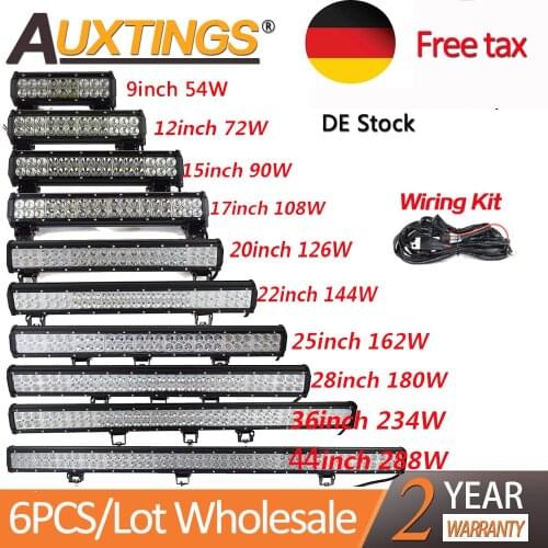 Auxtings Wholesale 6pcs/Lot 4/7/9/12'' 15'' 17'' 20''23'' 25'' 28' 36'' 44'' inch led light bar 12V 24V led Work Light DE Stock