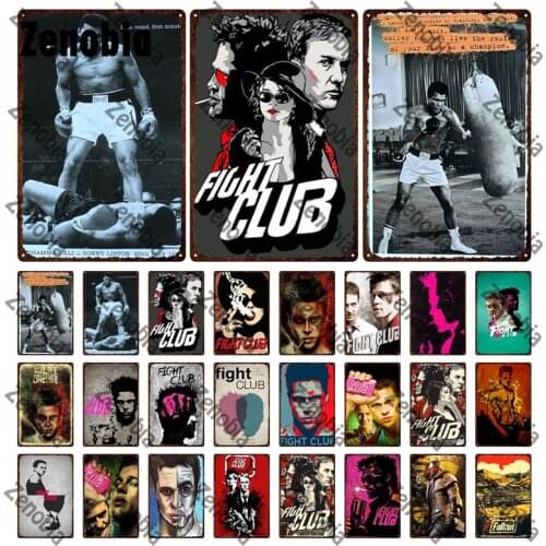 Boxing Tin Sign Metal Plaque plate Wall Art Decoration Boxing Iron Plates Fighting Match Metal Poster for Home Bar Pub Cafe Club