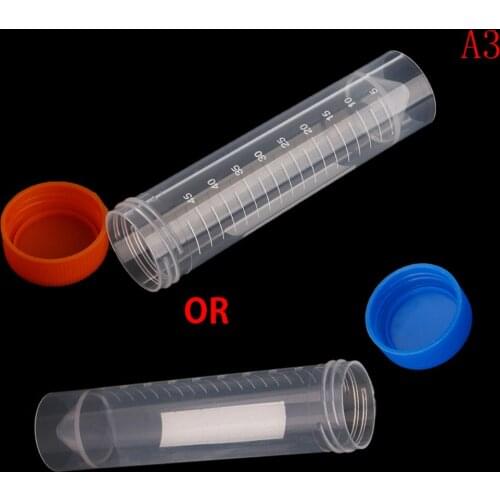 10pcs 50Ml Plastic Transparent Centrifuge Tube With Scale Free-standing With Screw Cap Laboratory School Educational Supplies A3