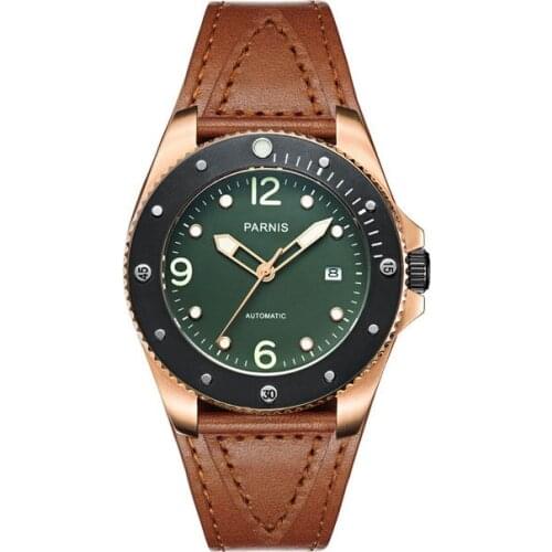 Men dive watch,mens automatic watches PARNIS sport man mechanical wristwatch waterproof clock luminous top luxury brand relogio