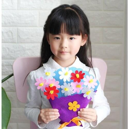 1pc Flower Pot DIY Crafts Toys For Kids Potted Plant Handmade Flowers Bouquet Kindergarten Teaching Aids Toy Girls Christmas ZLL